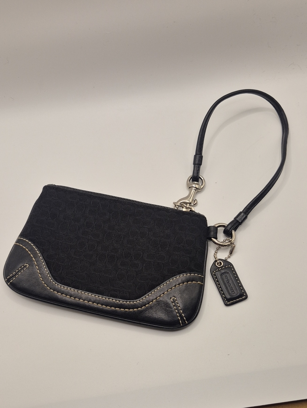 VINTAGE black Coach Mini CANVAS Wristlet